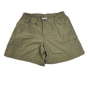 Columbia Sportswear Shorts Women S Tan Cargo Outdoor Hiking Elastic Waist Nylon